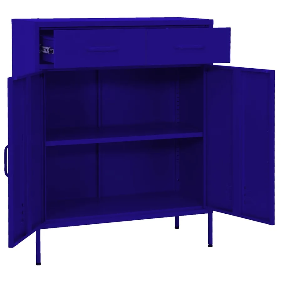 Armoire de rangement Bleu marine 80x35x101,5 cm Acier - 5