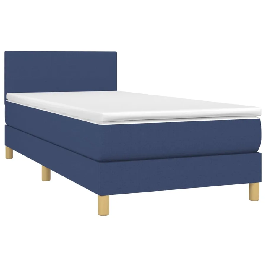 Sommier à lattes de lit avec matelas Bleu 90x190 cm Tissu - 3