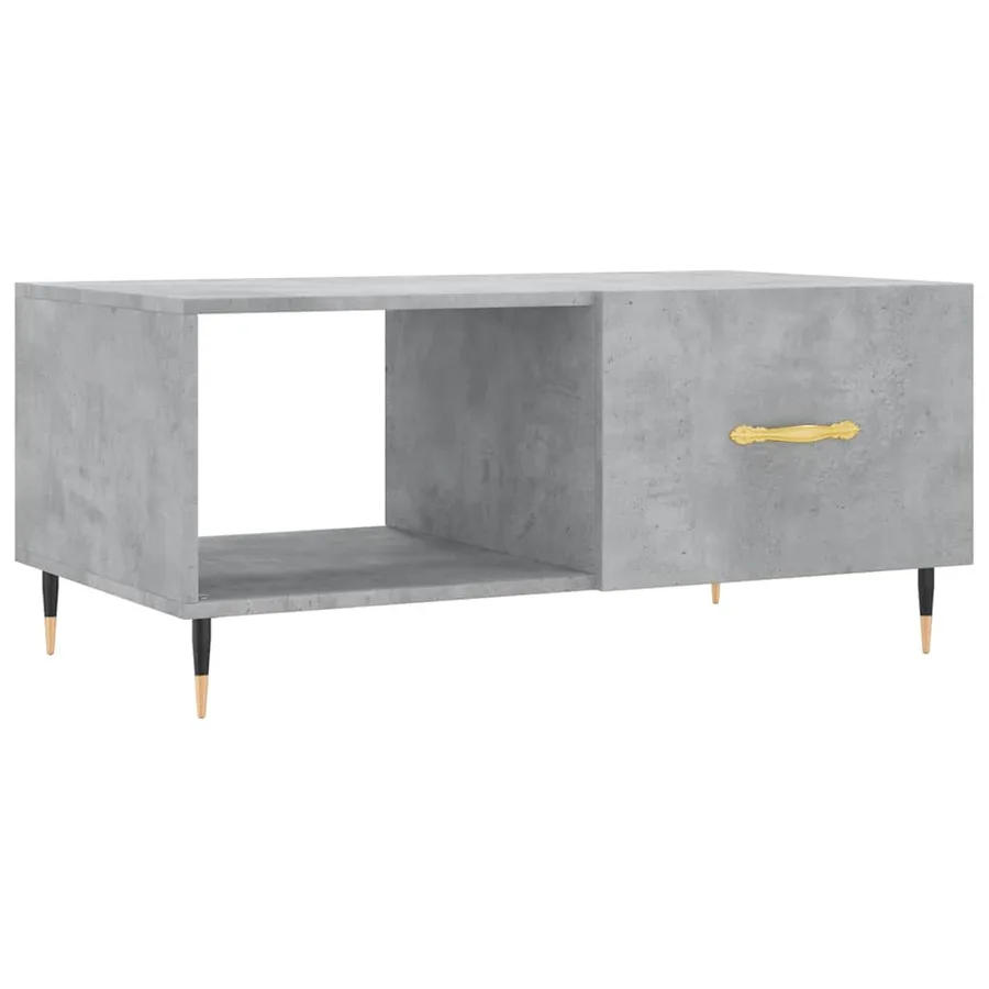 Table basse gris béton 90x50x40 cm bois d'ingénierie - 2