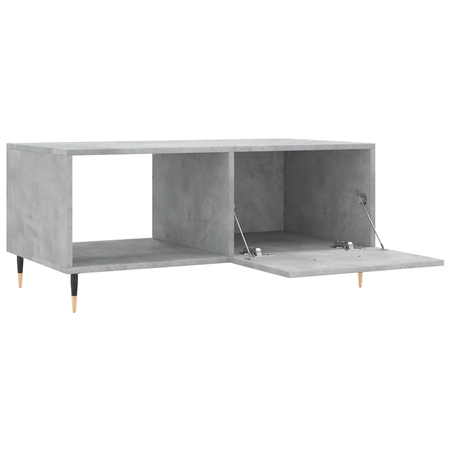 Table basse gris béton 90x50x40 cm bois d'ingénierie - 6