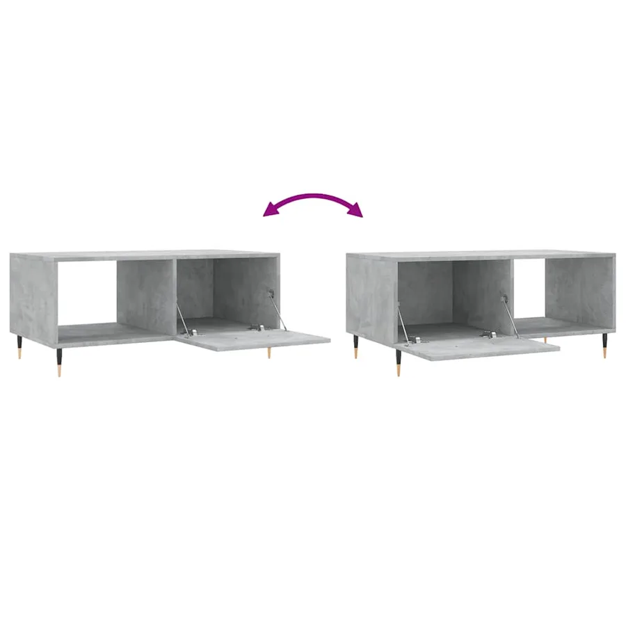 Table basse gris béton 90x50x40 cm bois d'ingénierie - 9