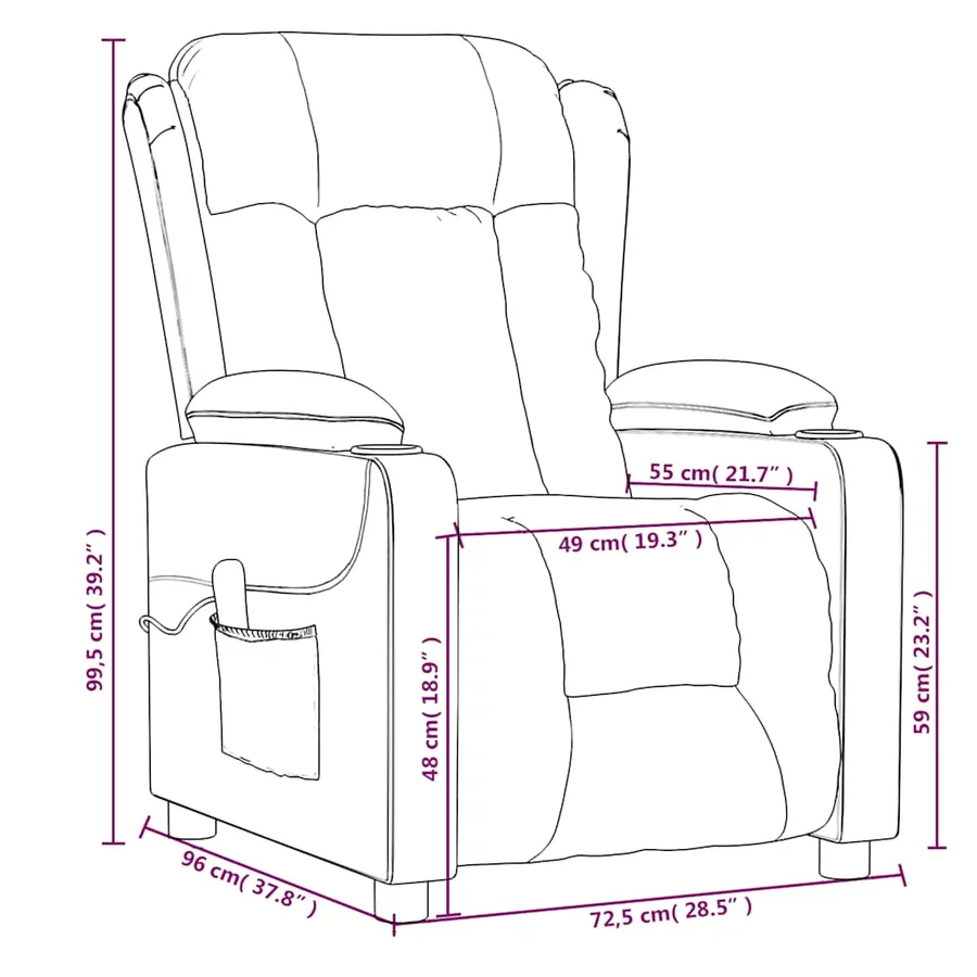 Fauteuil électrique de massage Gris clair Tissu - 14
