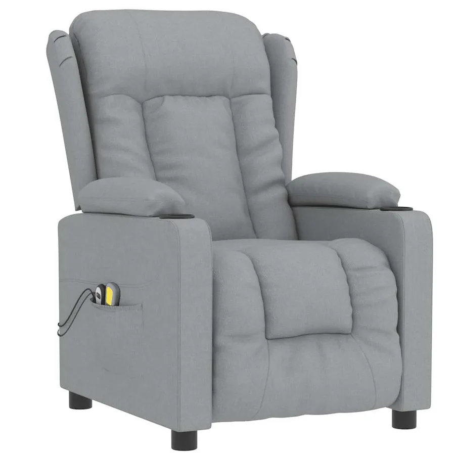 Fauteuil électrique de massage Gris clair Tissu - 3