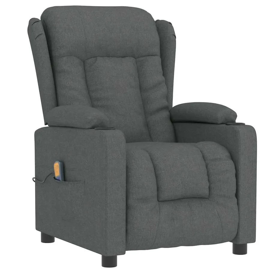Fauteuil de massage Gris foncé Tissu - 2