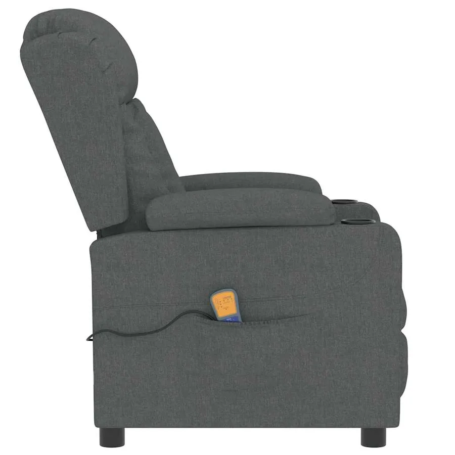 Fauteuil de massage Gris foncé Tissu - 4