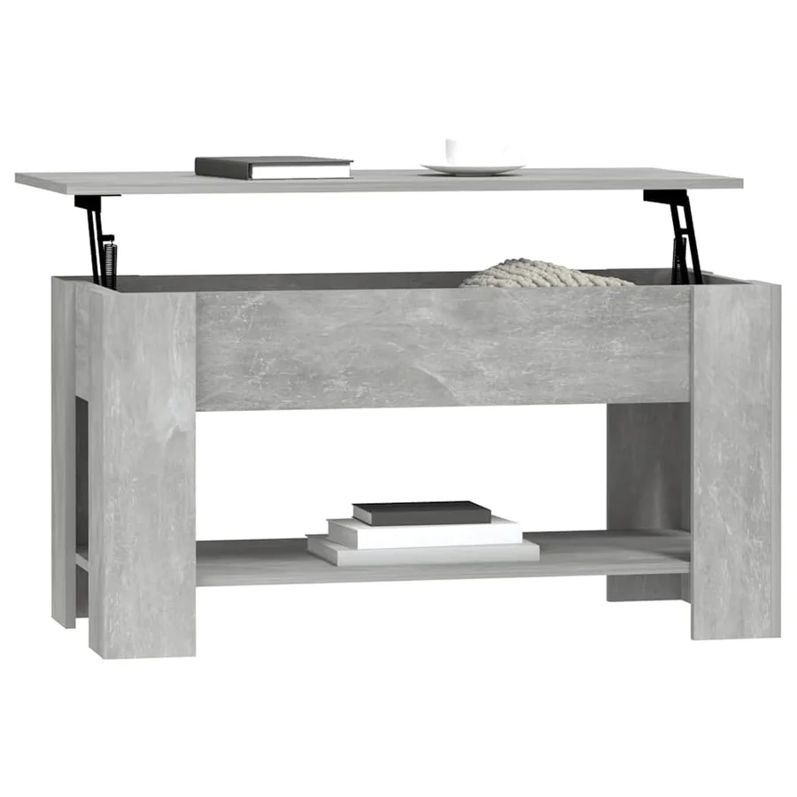Table basse gris béton 101x49x52 cm bois d'ingénierie - 3