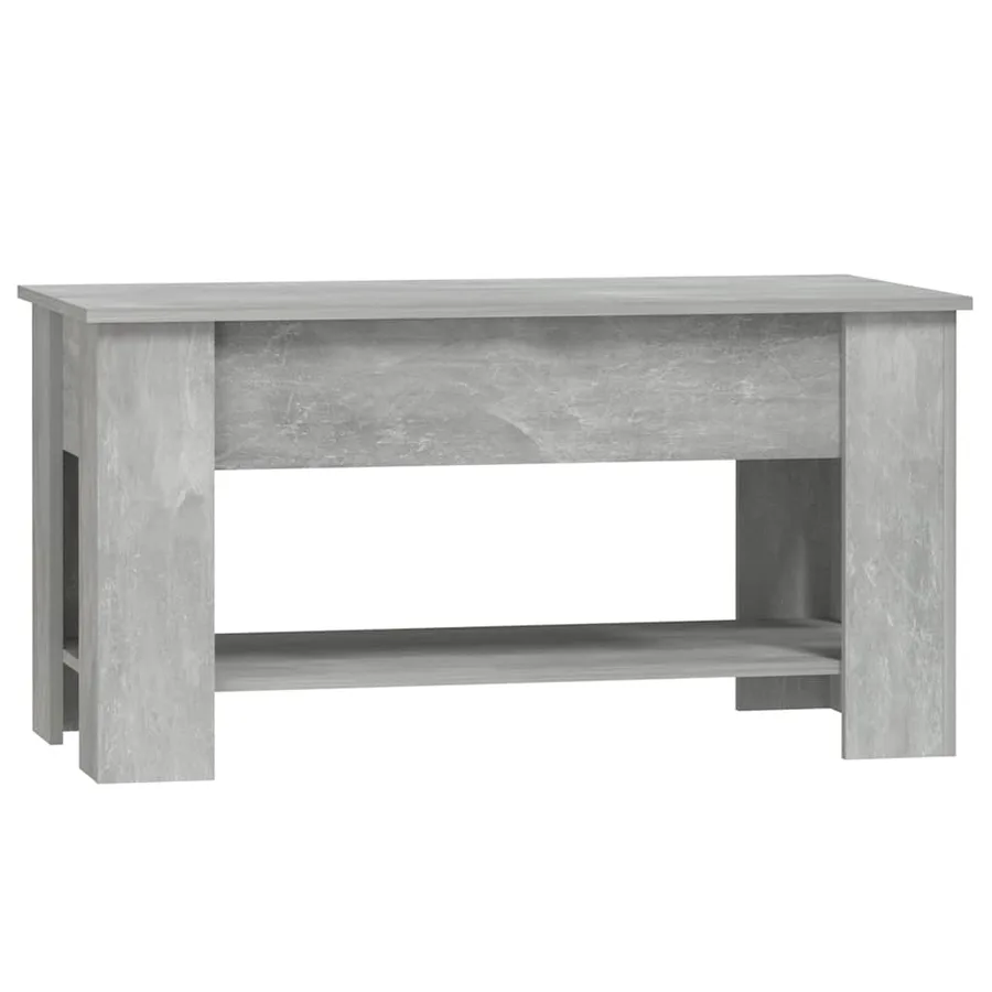 Table basse gris béton 101x49x52 cm bois d'ingénierie - 5