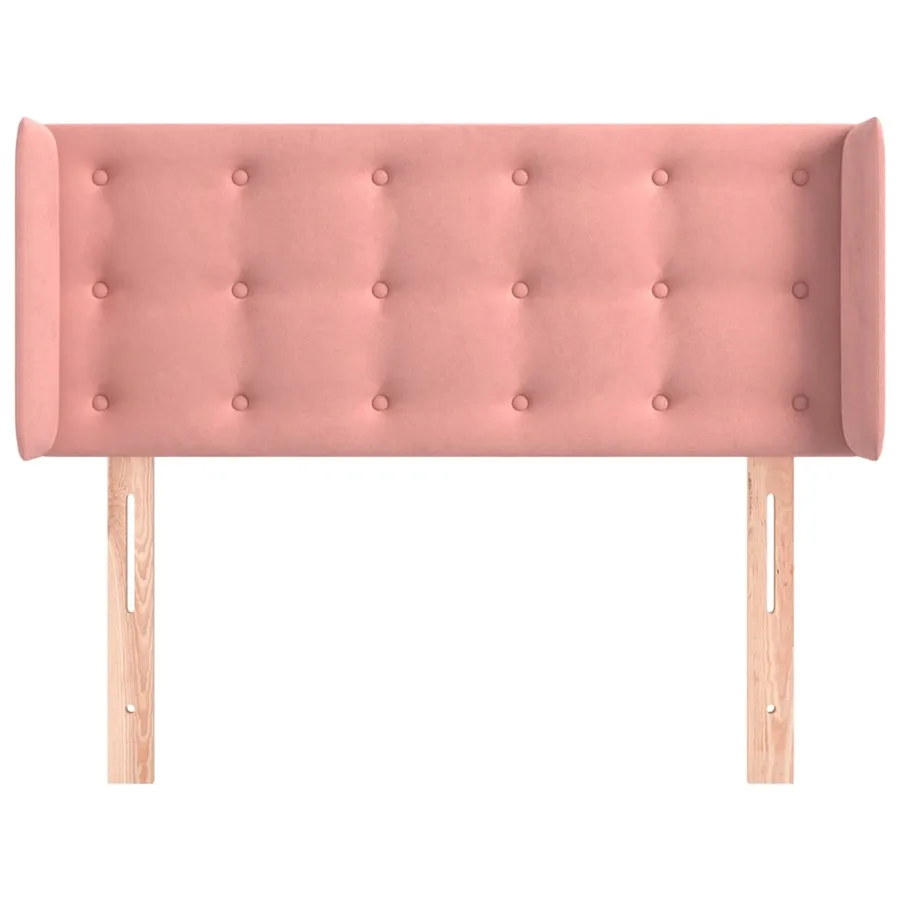 Tête de lit avec oreilles Rose 93x16x78/88 cm Velours - 3