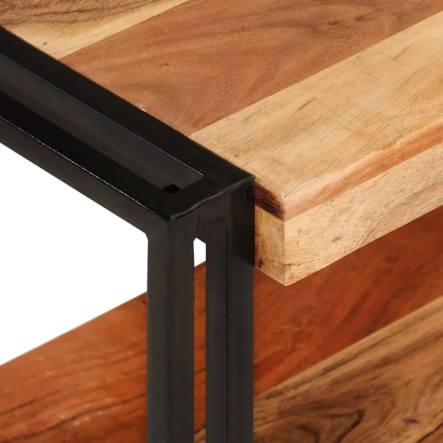 Meuble TV 160x30x40 cm bois d'acacia massif - 5