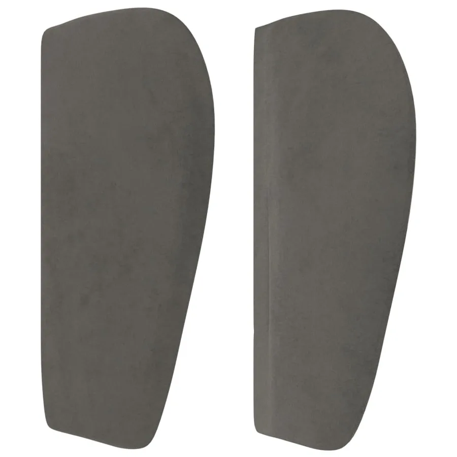Tête de lit avec oreilles Gris foncé 163x23x78/88 cm Velours - 4