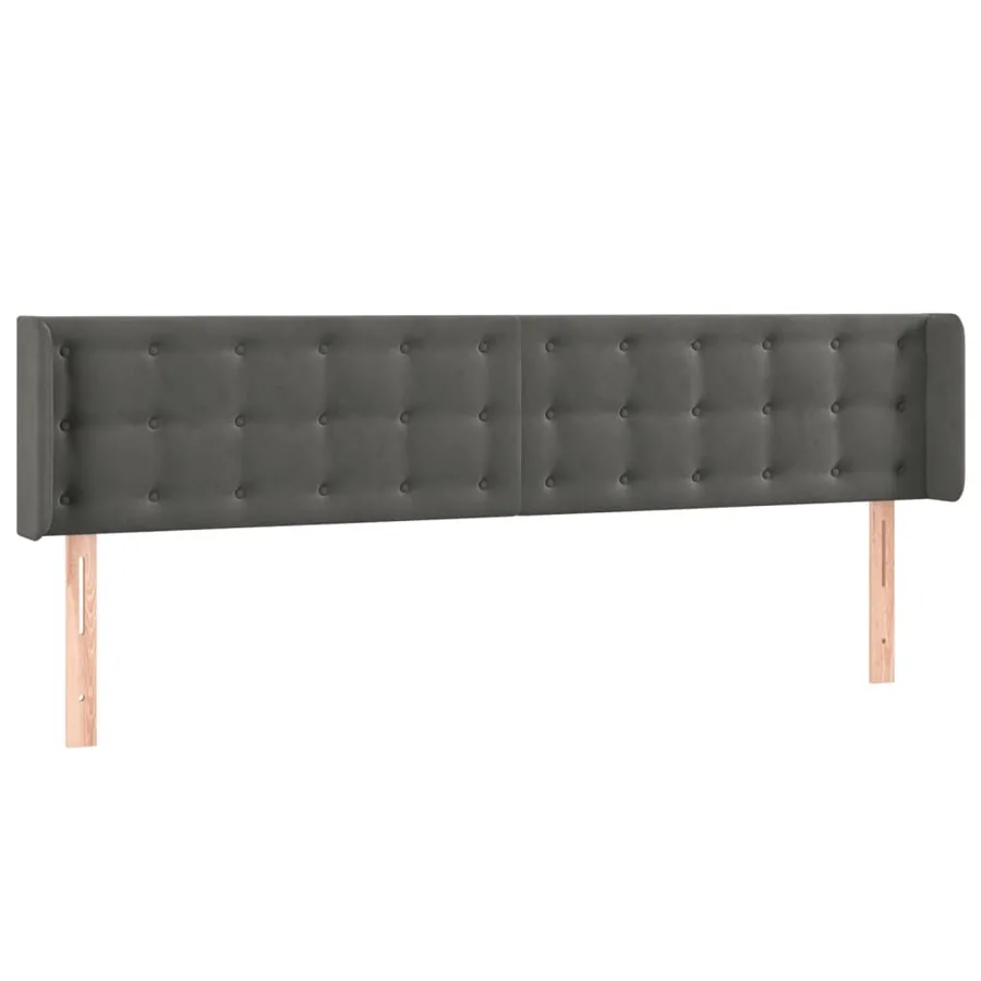 Tête de lit à LED Gris foncé 163x16x78/88 cm Velours - 3
