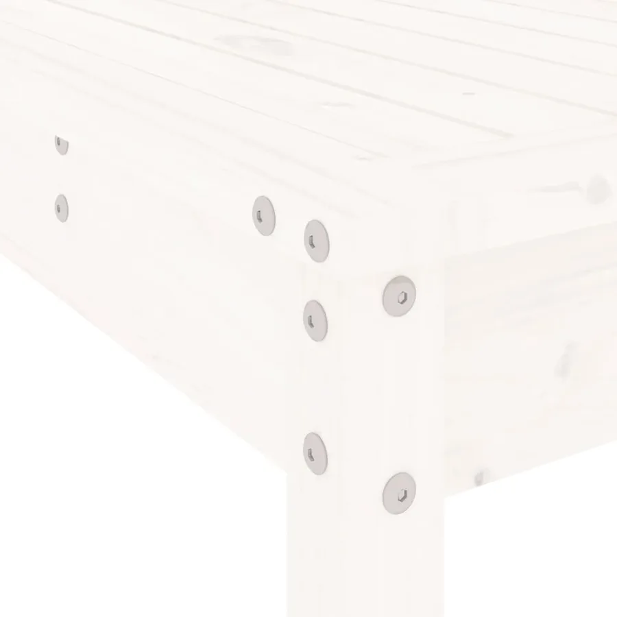 Ensemble de bar de jardin 3 pcs blanc bois de pin massif - 7
