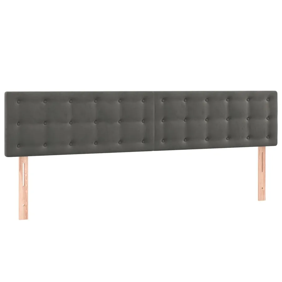 Tête de lit à LED Gris foncé 160x5x78/88 cm Velours - 4