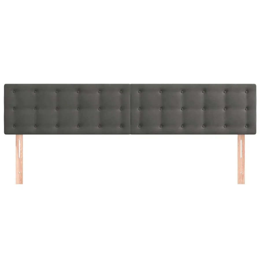 Têtes de lit Gris foncé 160x5x78/88 cm Velours - 3