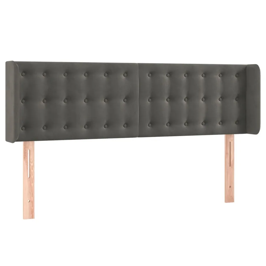 Tête de lit à LED Gris foncé 147x16x78/88 cm Velours - 3