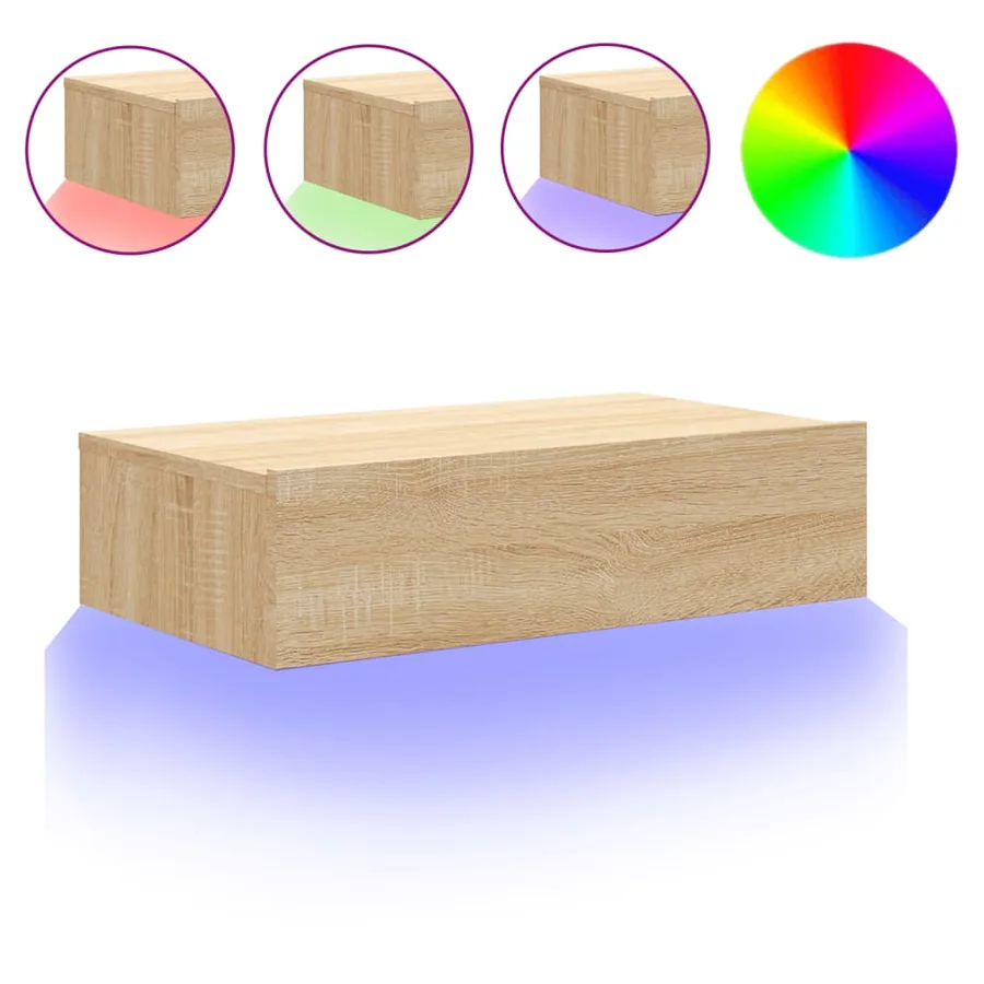 Meuble TV avec éclairage LED chêne sonoma 60x35x15,5 cm - 2