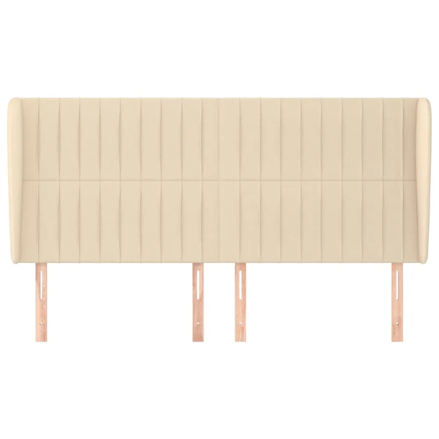 Tête de lit avec oreilles Crème 183x23x118/128 cm Tissu - 3
