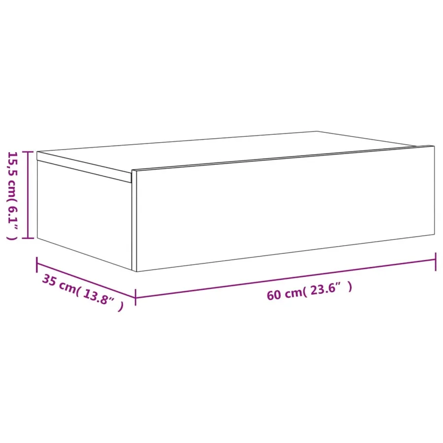Meuble TV avec éclairage LED blanc 60x35x15,5 cm - 16