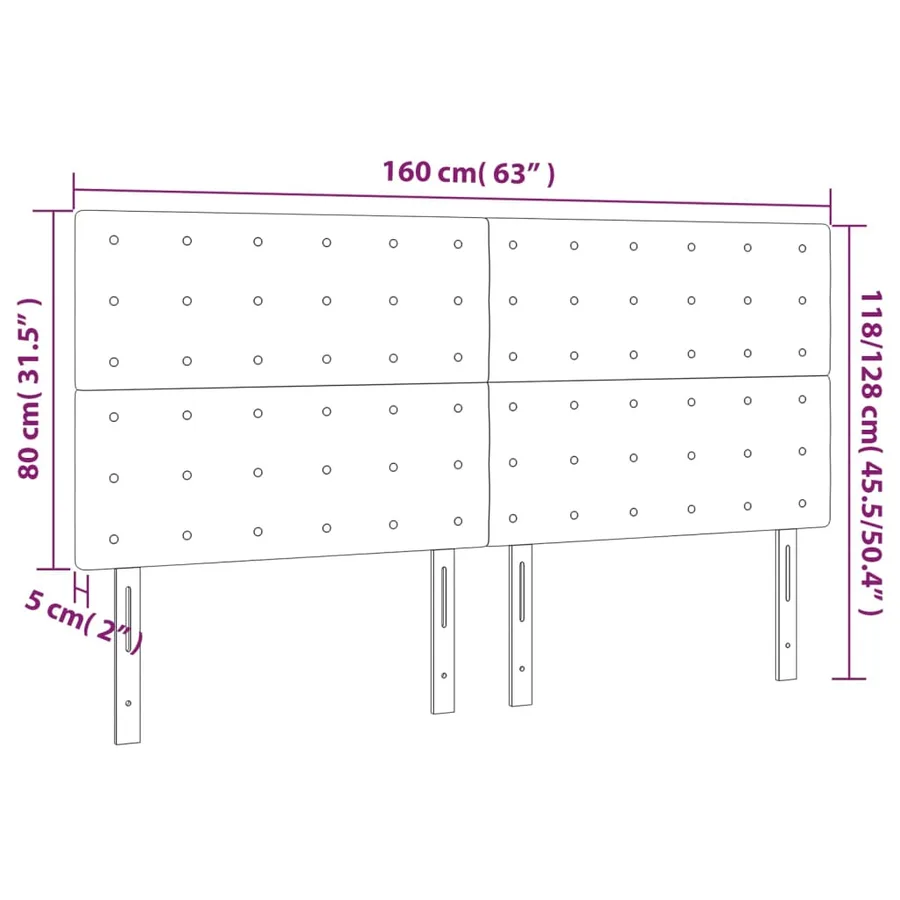 Tête de lit blanche 160 x 5 x 118/128 cm similicuir - 8