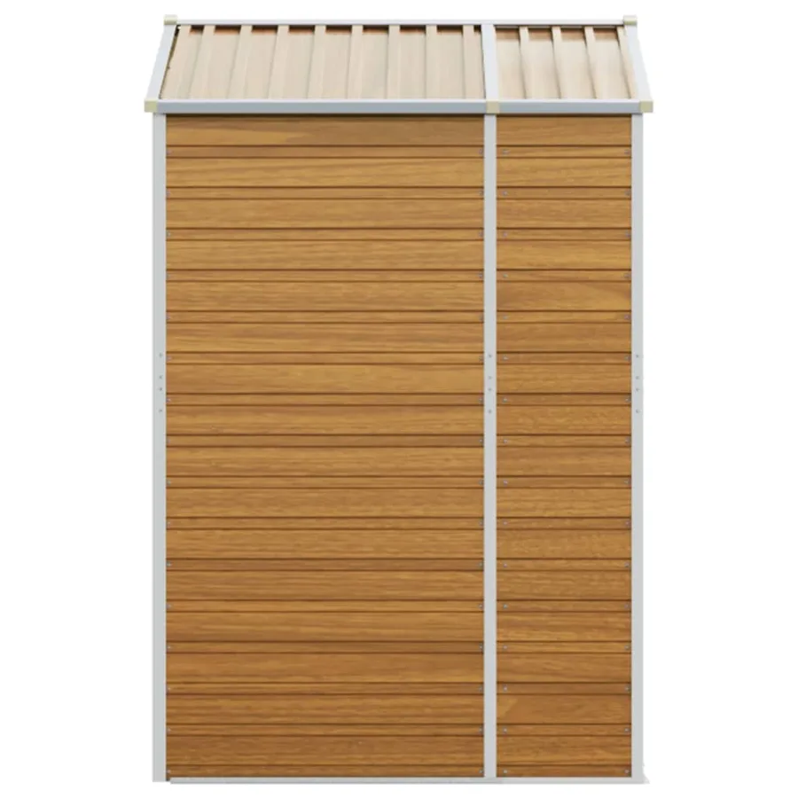 Abri de jardin marron clair 191x130x198 cm acier galvanisé - 6