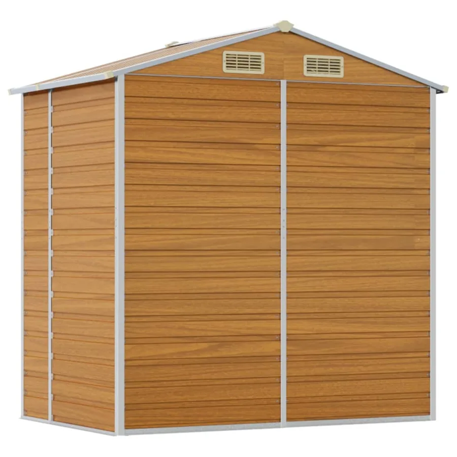 Abri de jardin marron clair 191x130x198 cm acier galvanisé - 7