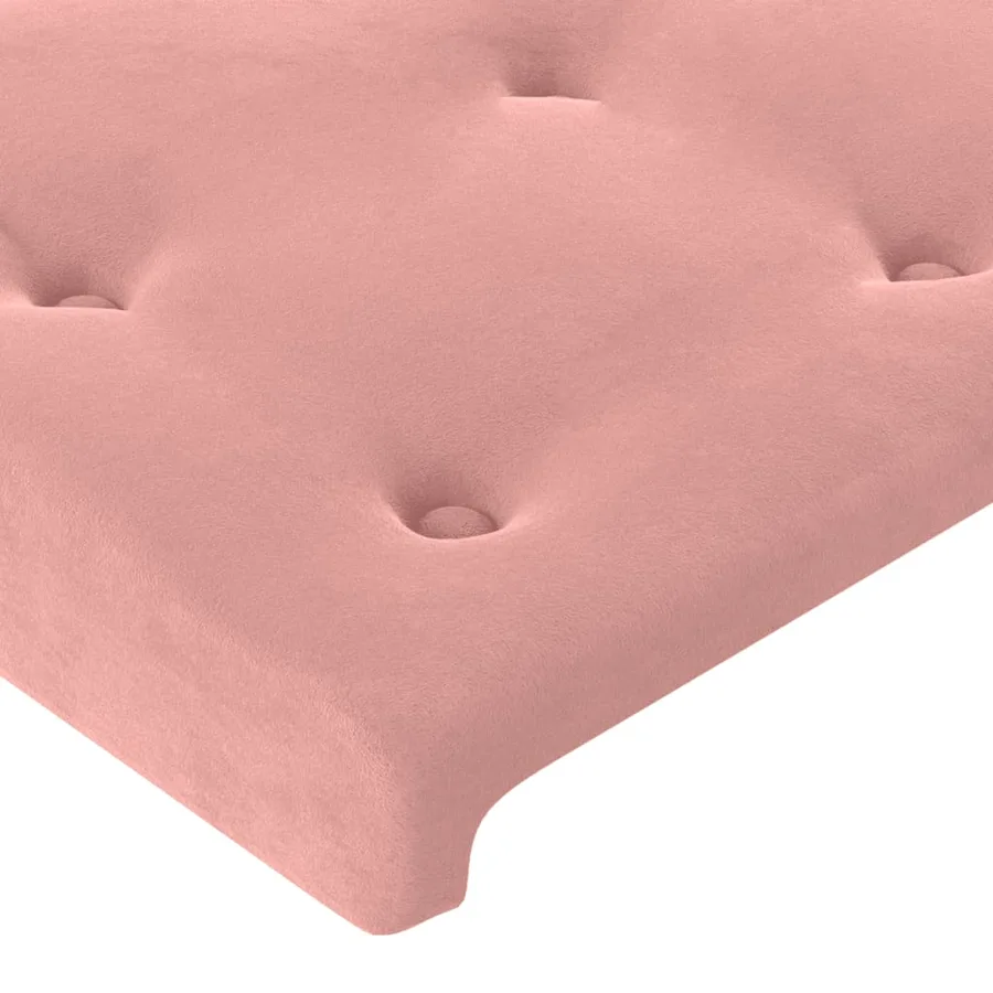 Tête de lit avec oreilles Rose 93x23x78/88 cm Velours - 5