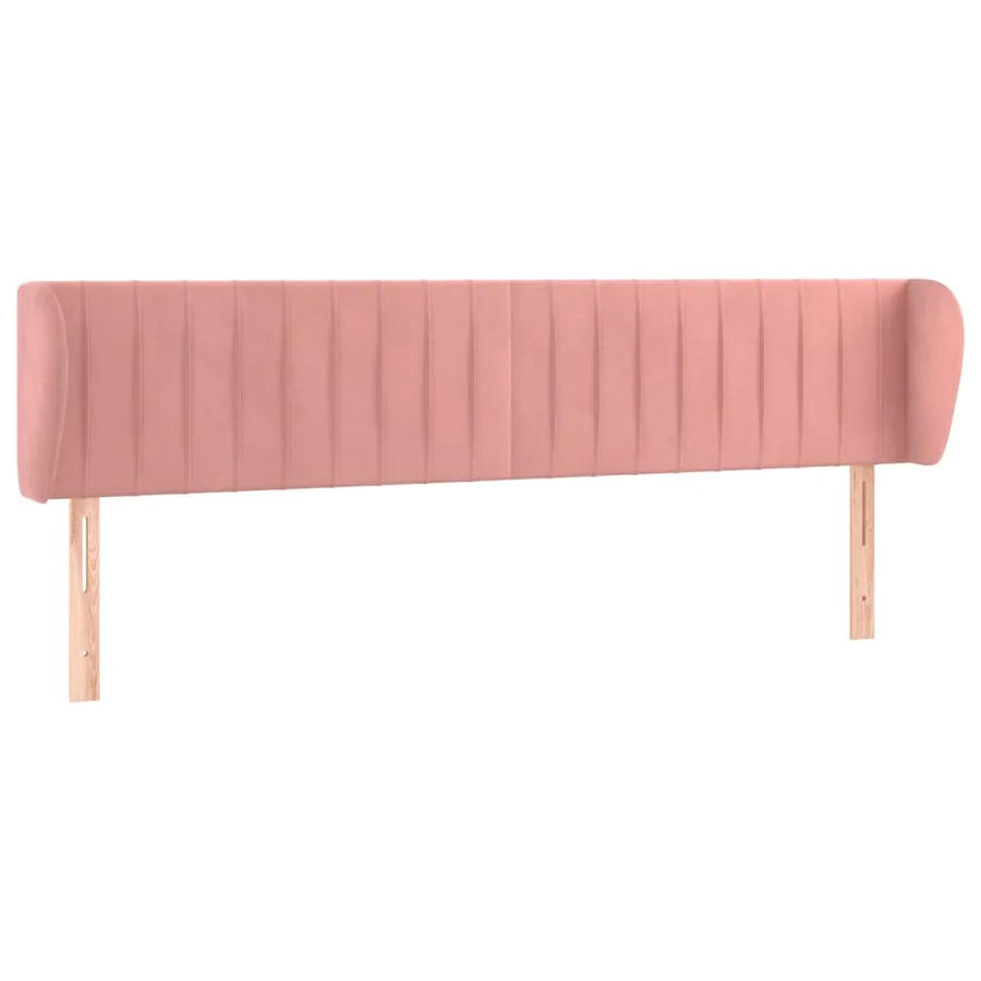Tête de lit avec oreilles Rose 183x23x78/88 cm Velours - 2