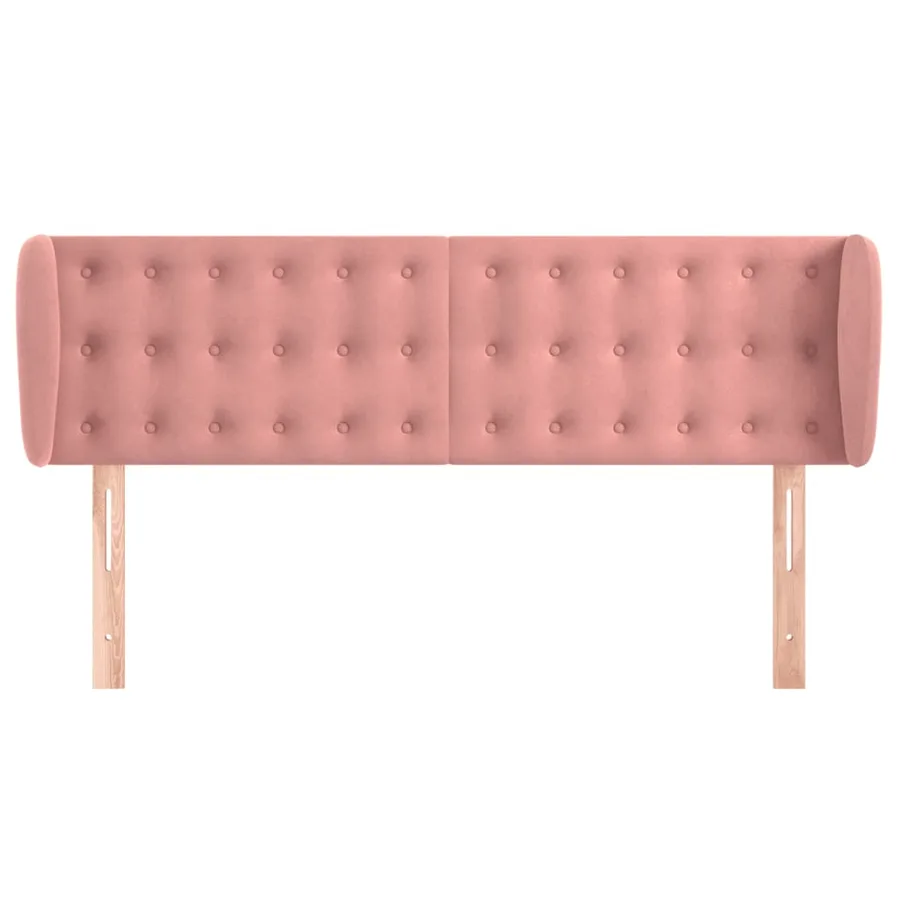 Tête de lit avec oreilles Rose 147x23x78/88 cm Velours - 3