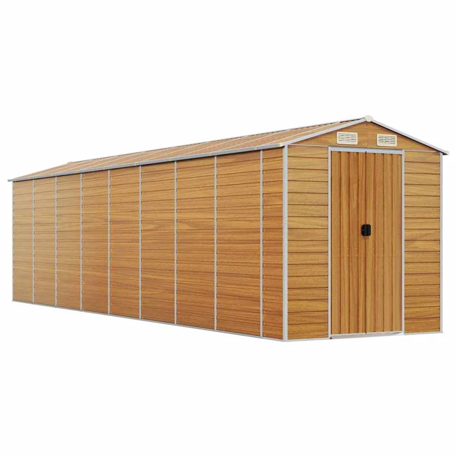 Abri de jardin marron clair 191x725x198 cm acier galvanisé - 2