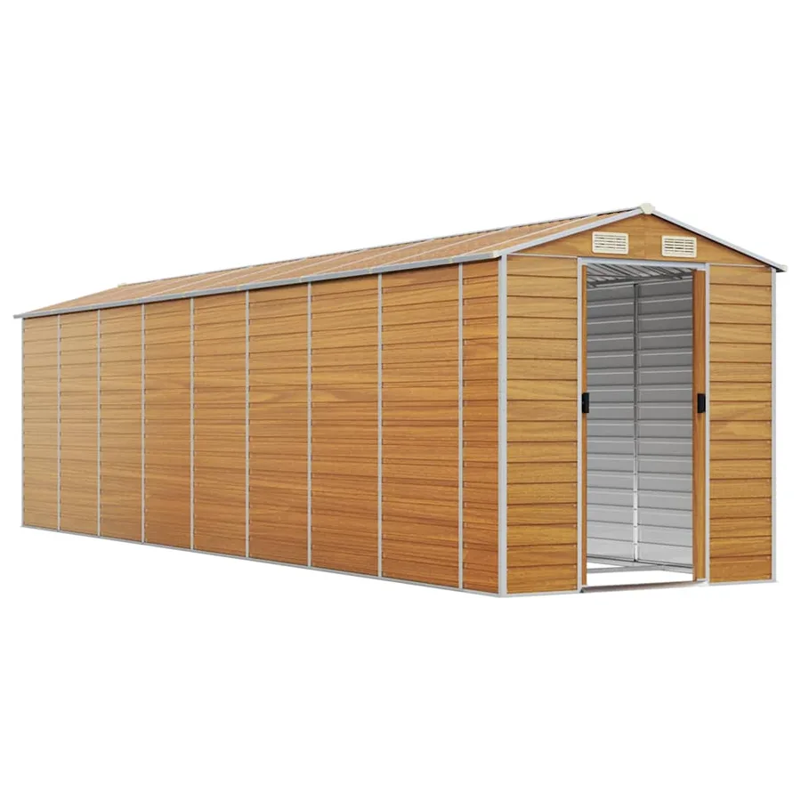 Abri de jardin marron clair 191x725x198 cm acier galvanisé - 3