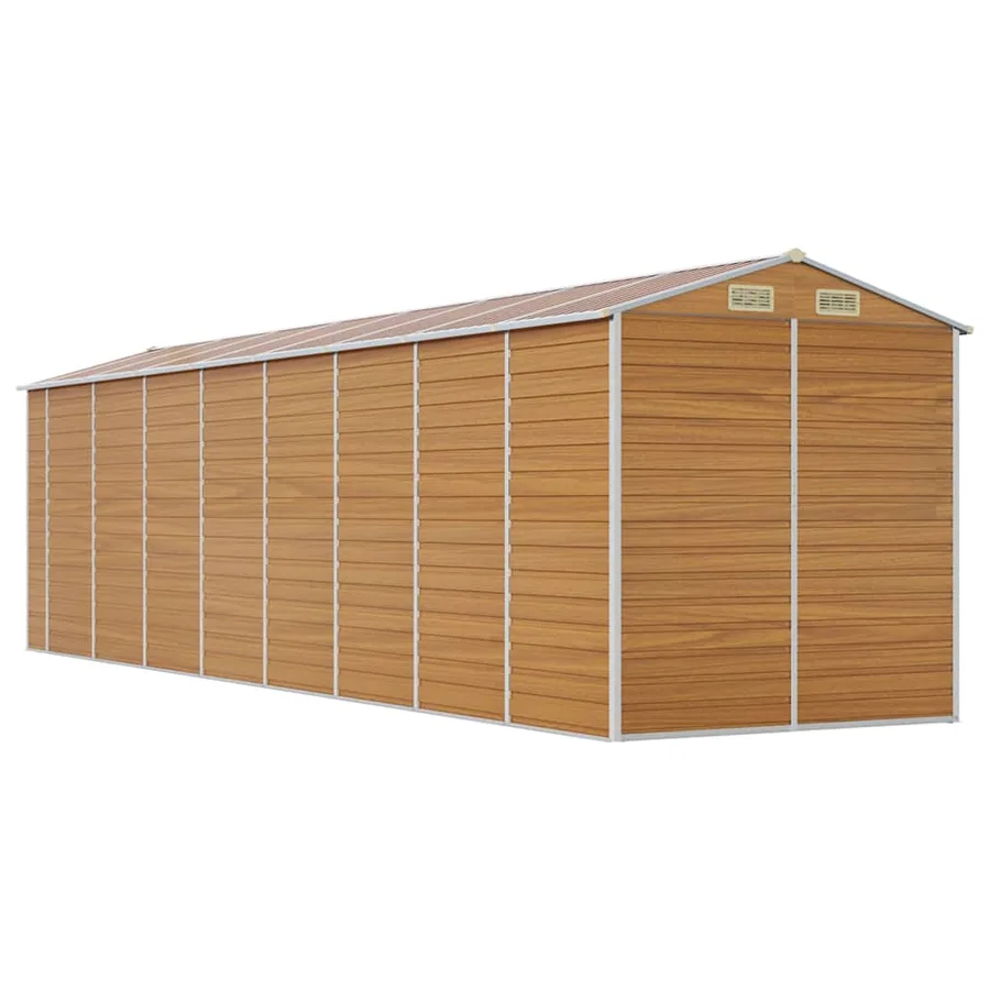 Abri de jardin marron clair 191x725x198 cm acier galvanisé - 7
