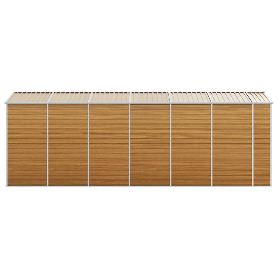 Abri de jardin marron clair 191x555x198 cm acier galvanisé - 6
