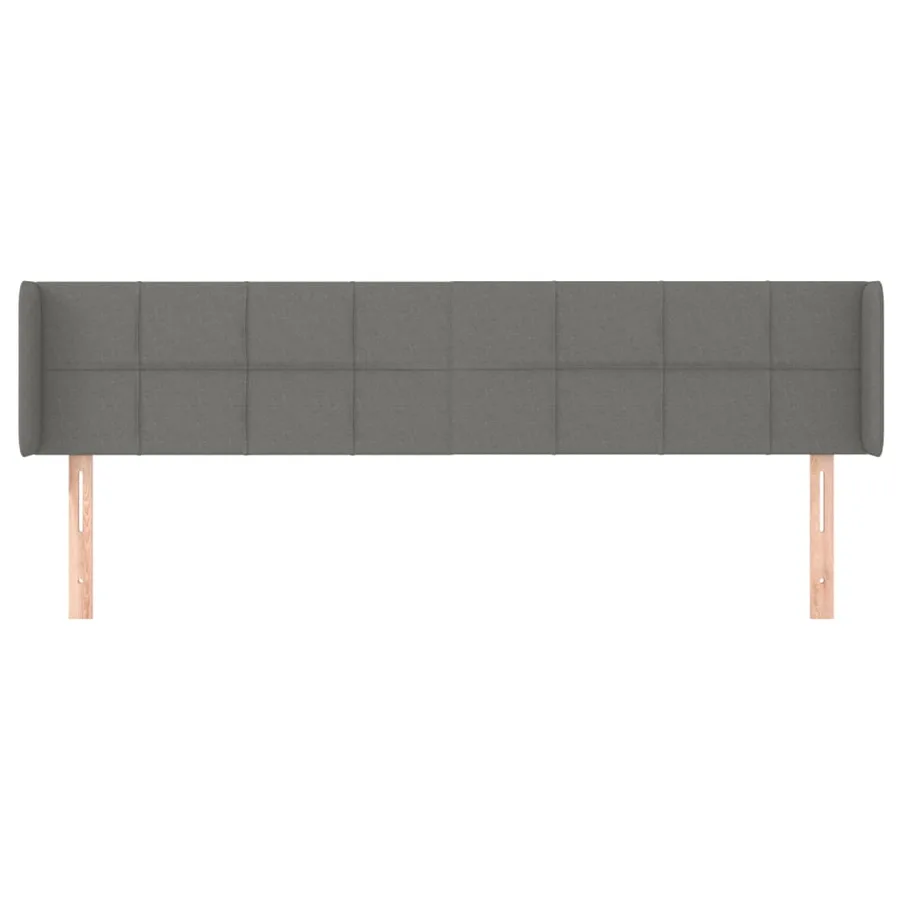 Tête de lit avec oreilles Gris foncé 163x16x78/88 cm Tissu - 3