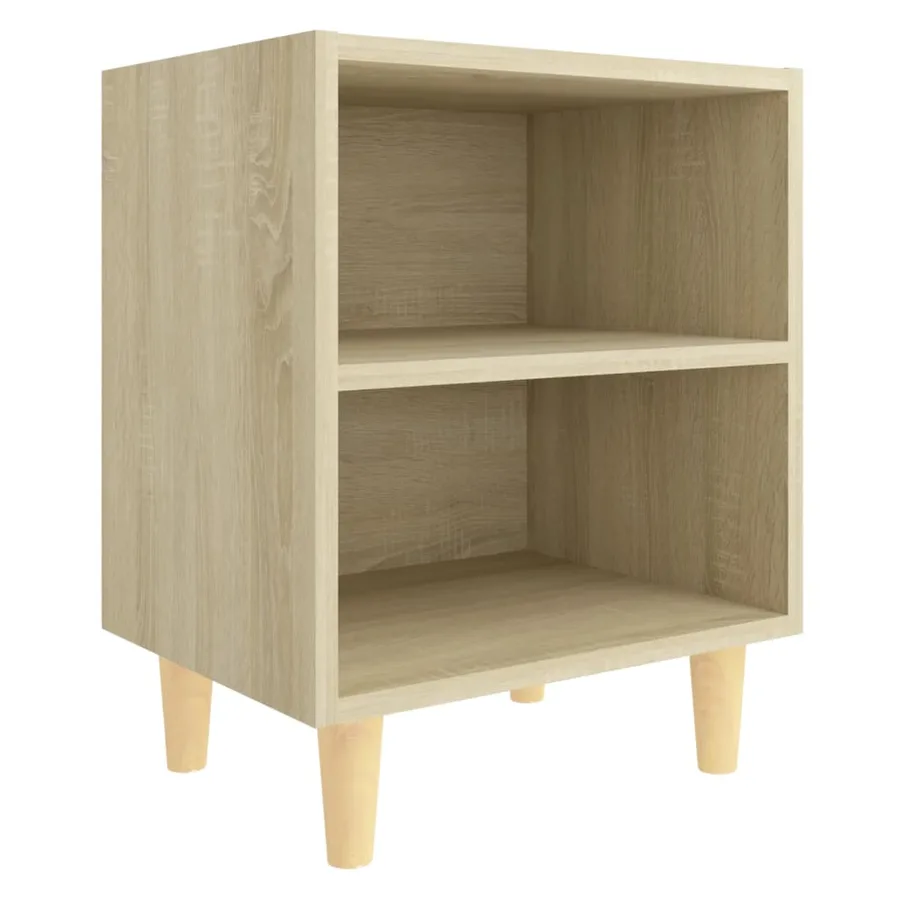 Tables de chevet pieds en bois 2 pcs Chêne sonoma 40x30x50 cm - 3