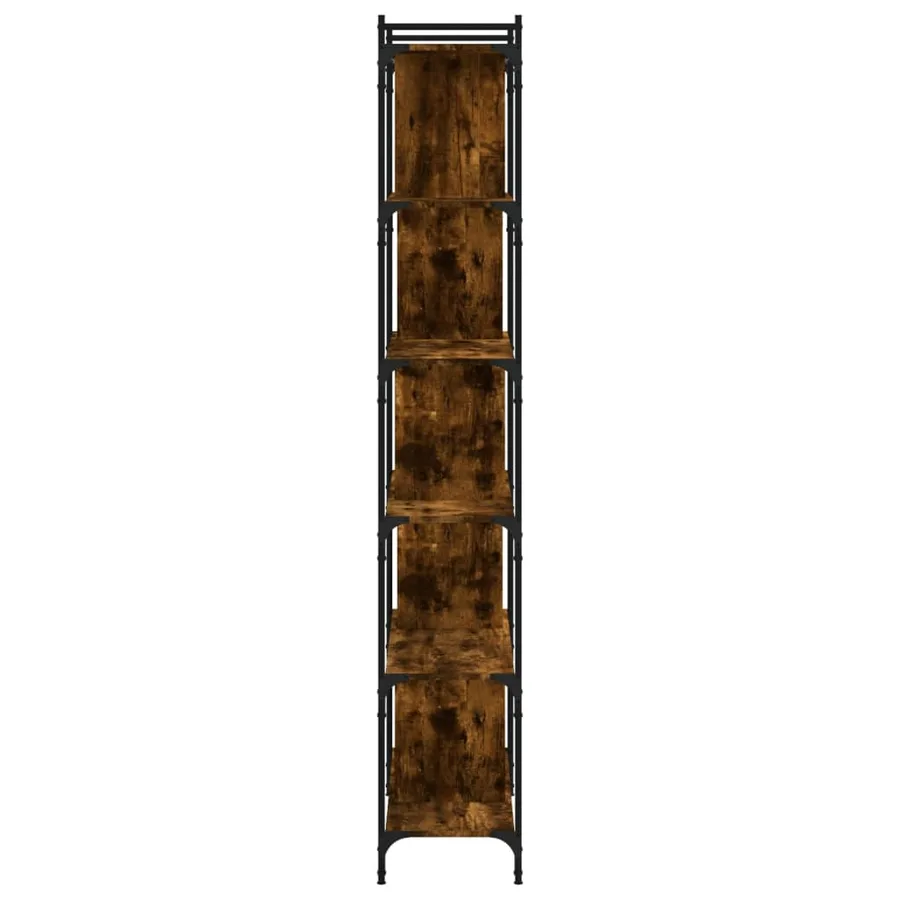 Bibliothèque 6 niveaux chêne fumé 76x32x192cm bois d'ingénierie - 5