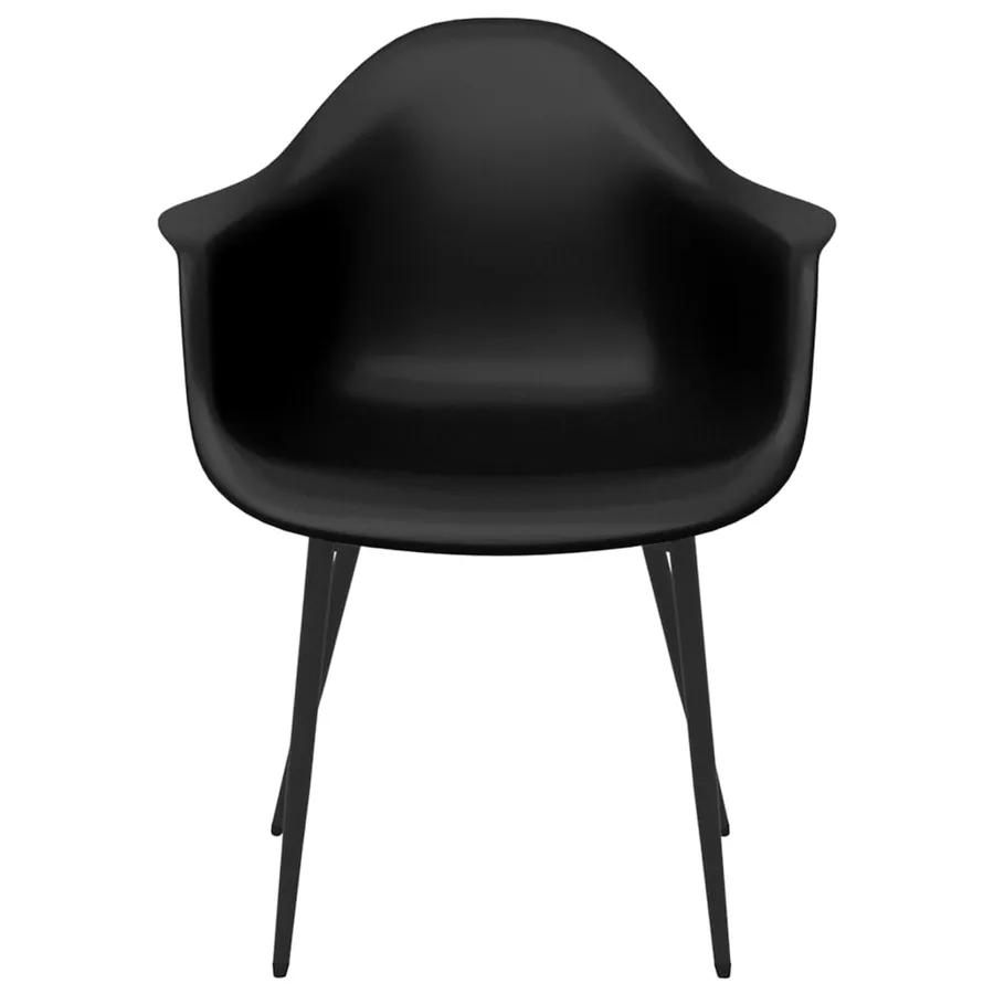 Chaises à manger lot de 6 noir PP - 4