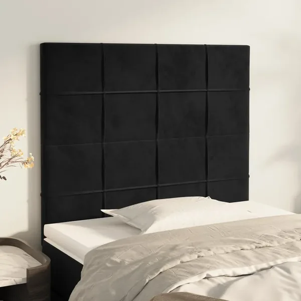 Tête de lit Noir 90x5x118/128 cm Velours