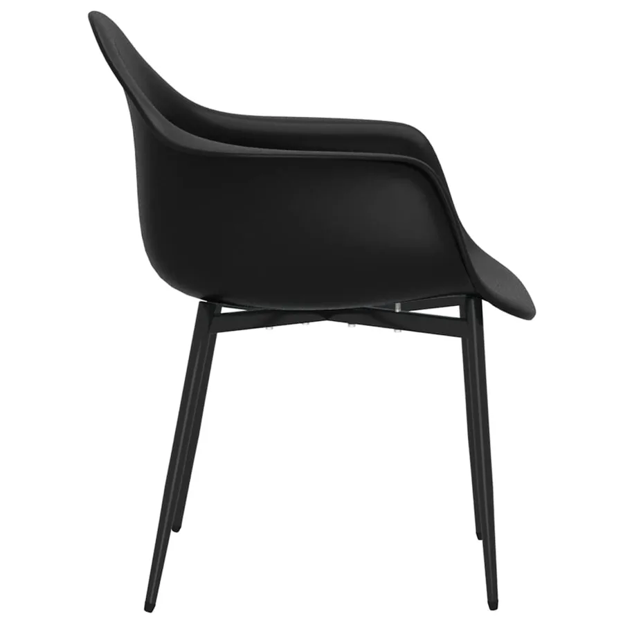 Chaises à manger lot de 2 noir PP - 5