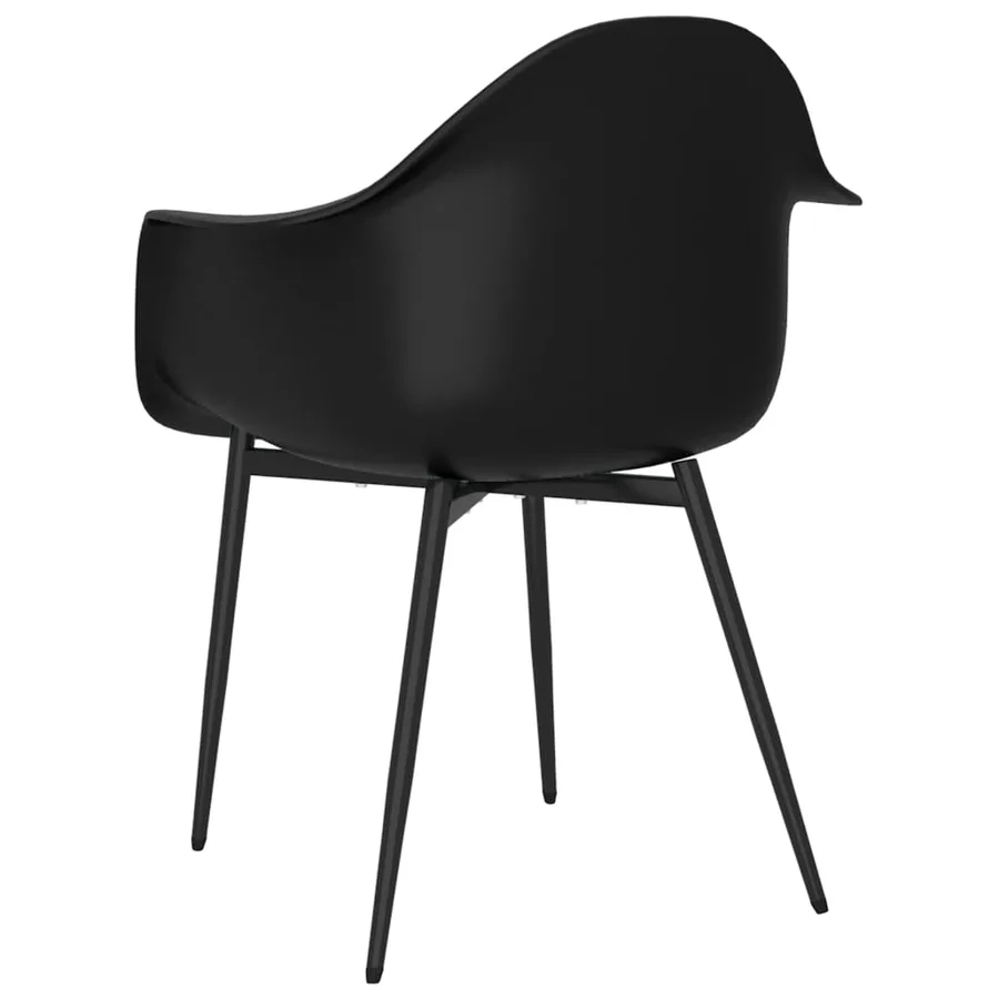 Chaises à manger lot de 2 noir PP - 6