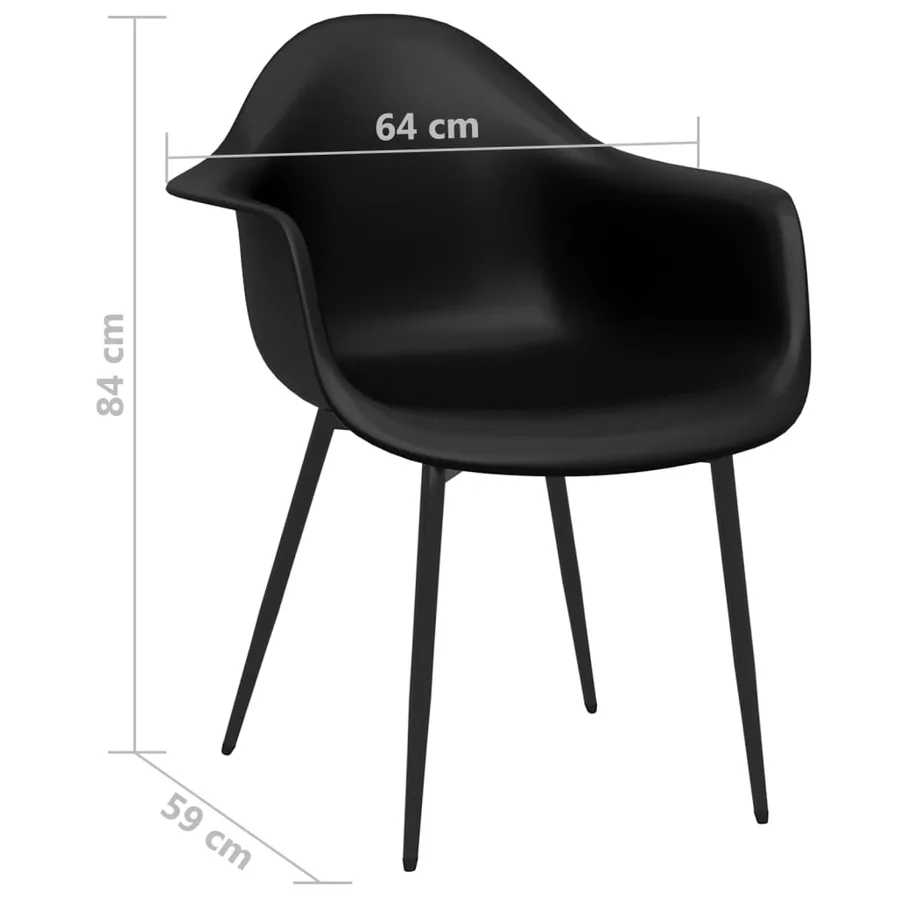 Chaises à manger lot de 2 noir PP - 7