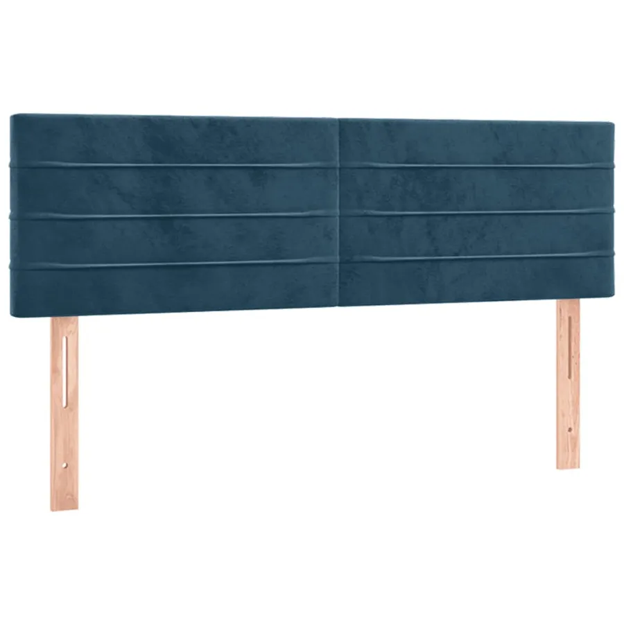 Têtes de lit Bleu foncé 144x5x78/88 cm Velours - 2