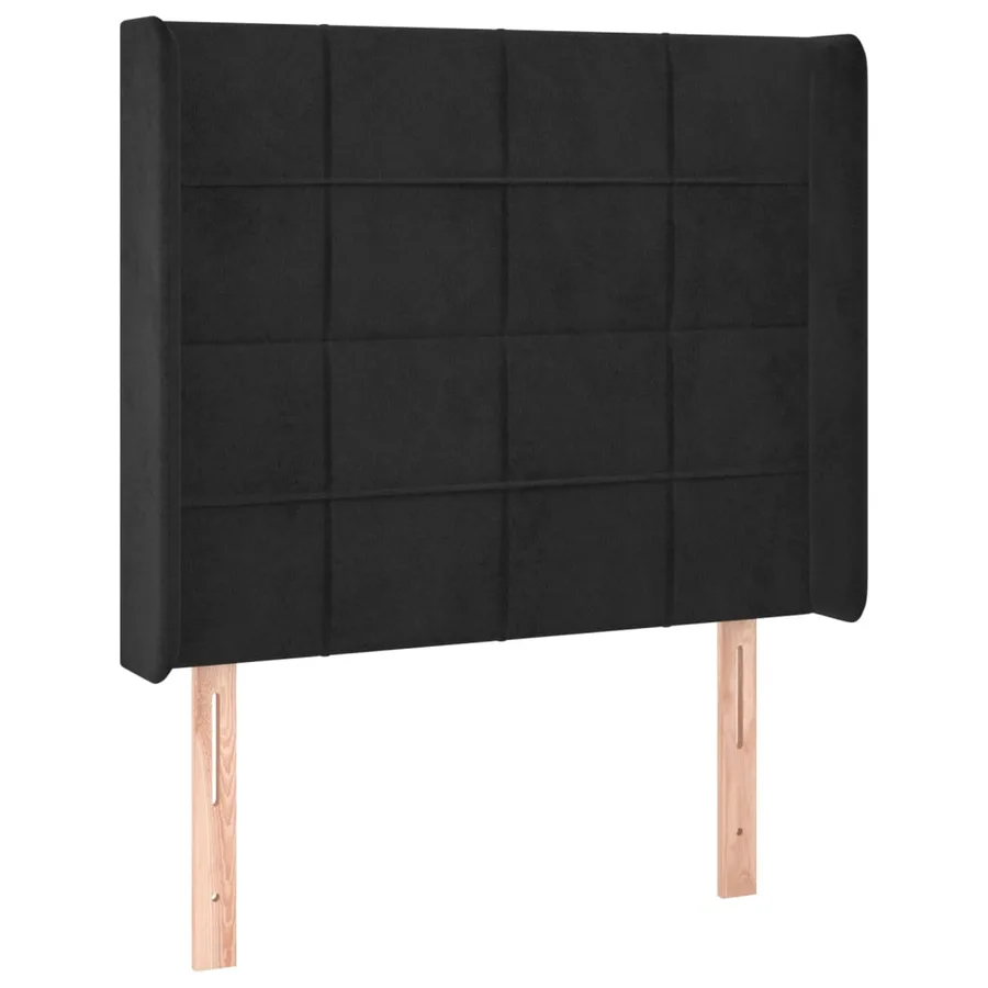 Tête de lit à LED Noir 93x16x118/128 cm Velours - 3