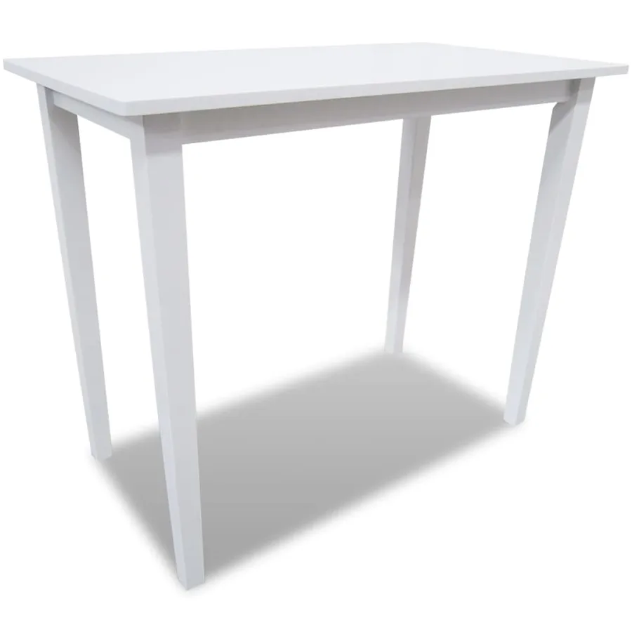 Set table et 4 chaises de bar en bois coloris blanc - 2