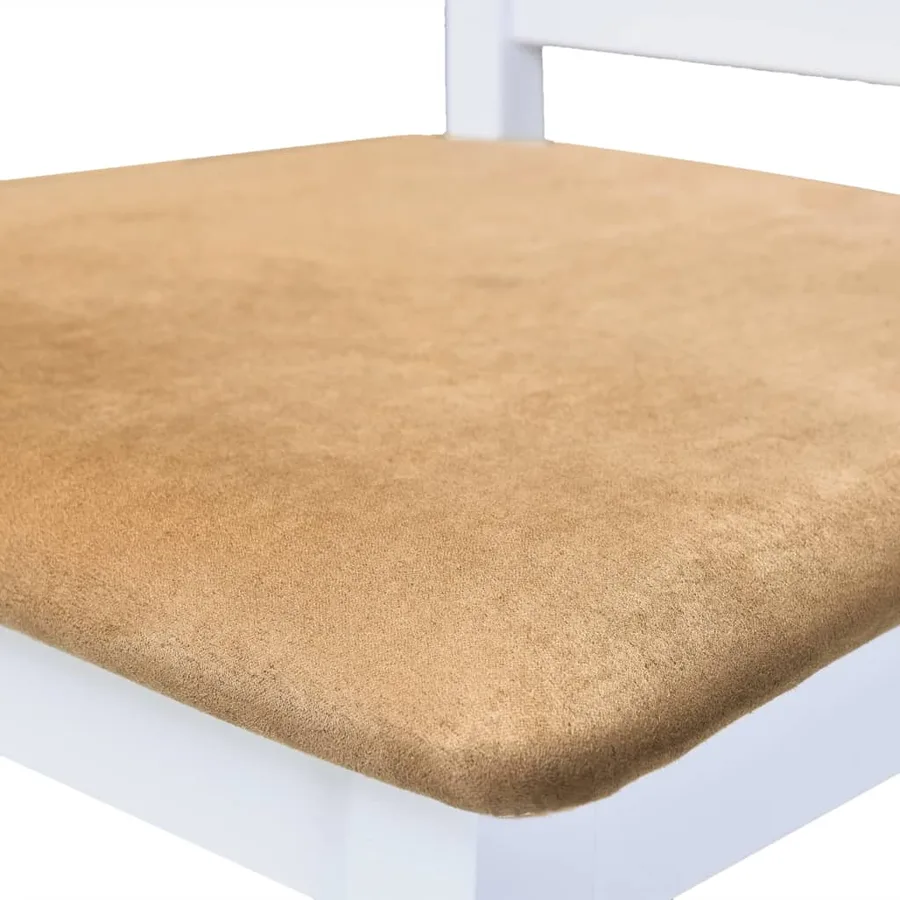 Set table et 4 chaises de bar en bois coloris blanc - 7