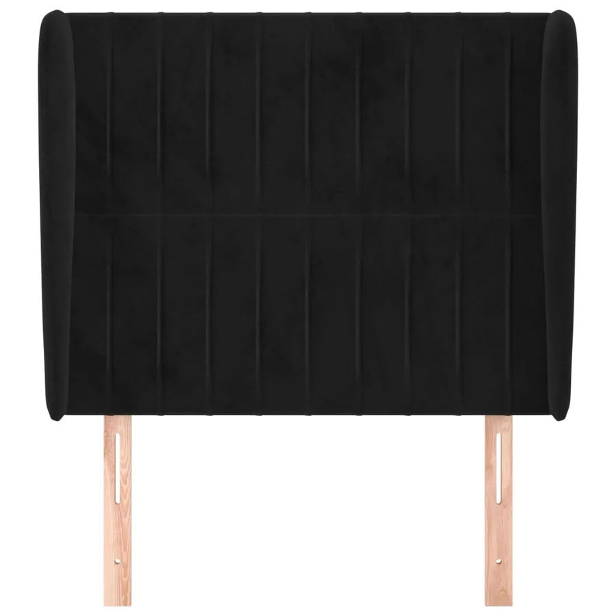 Tête de lit avec oreilles Noir 83x23x118/128 cm Velours - 3