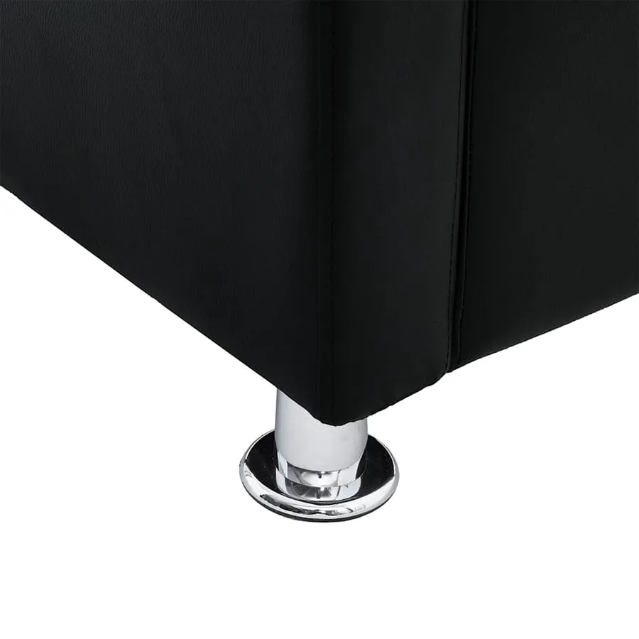 Fauteuil cube noir similicuir - 6