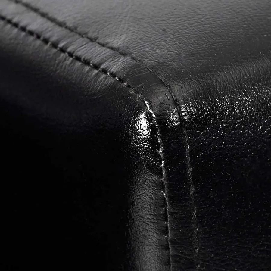 Fauteuil cube noir similicuir - 7