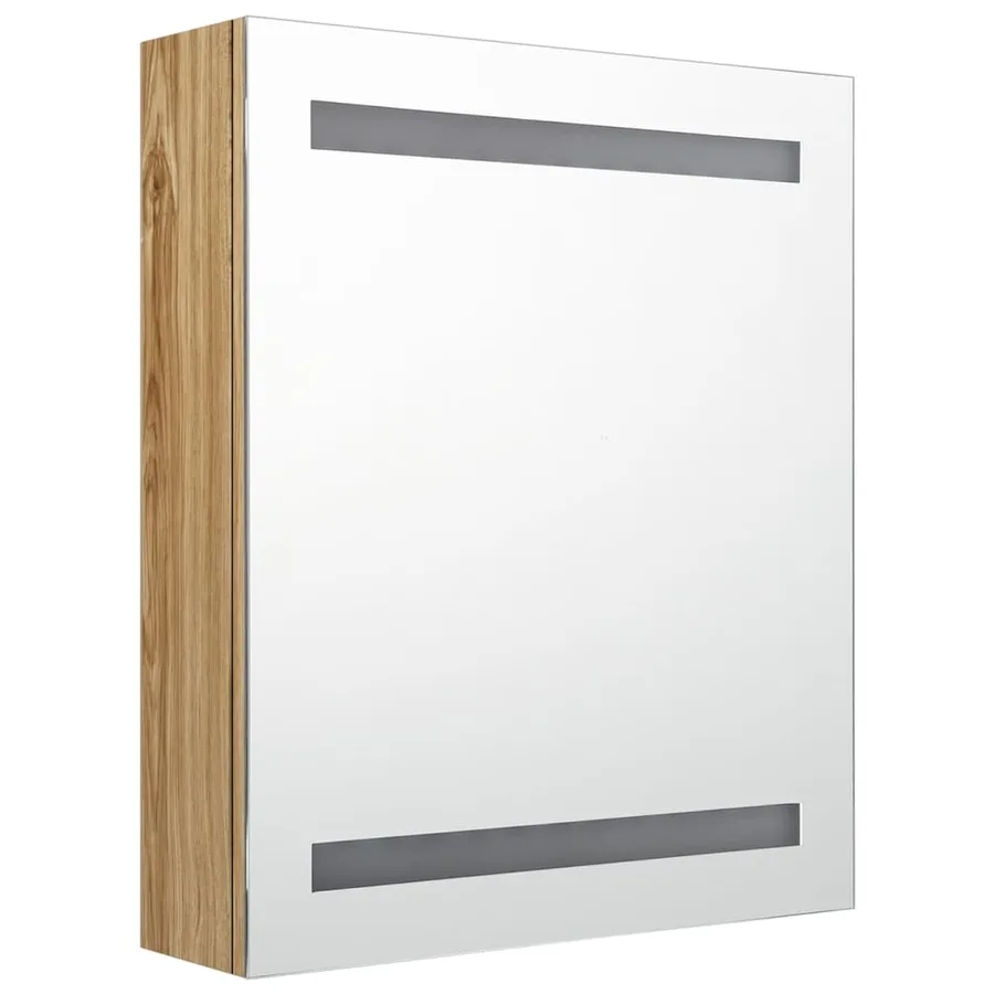 Armoire de salle de bain à miroir LED chêne 50x14x60 cm - 3