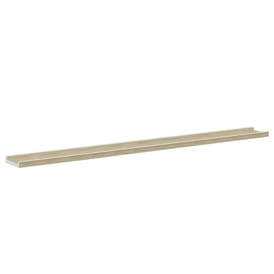 Étagères murales 4 pcs blanc et chêne sonoma 115x9x3 cm - 5