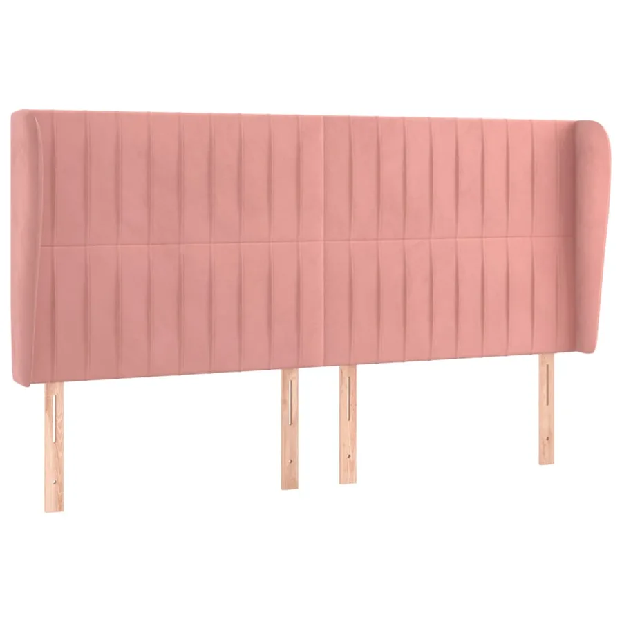 Tête de lit avec oreilles Rose 163x23x118/128 cm Velours - 2